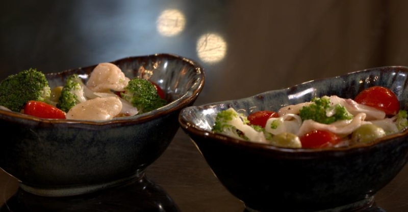 Салат с пастой орекьетте