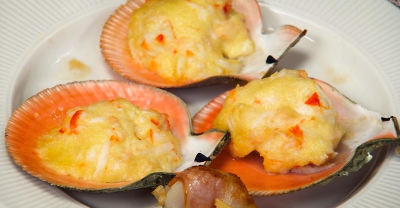 Закуска с морским гребешком